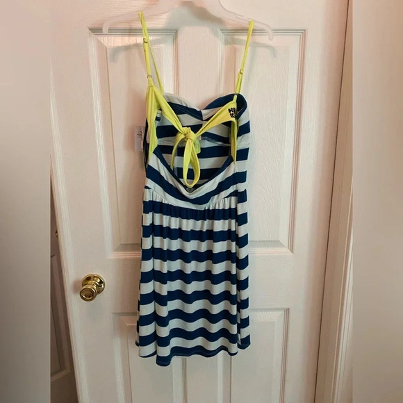 Sanrio Hello Kitty Sailor Sleeveless Jersey Mini Dress Blue Stripes Tie Back - Picture 5 of 10